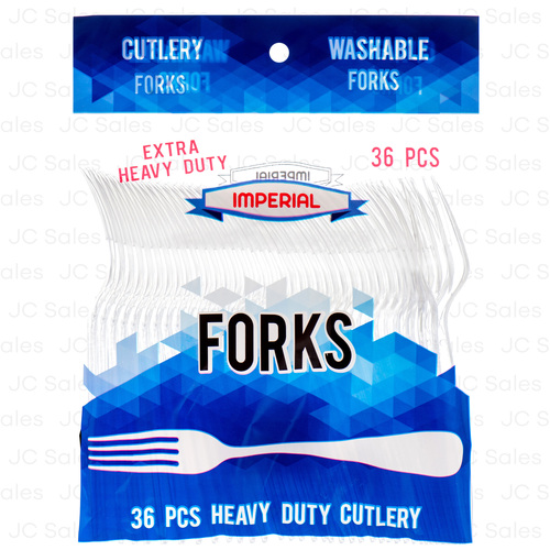 Imperial Plastic Fork Clear 36ct Extra Heavy Duty Imperial Plastic Fork Clear 36ct Extra Heavy Duty - Image 1