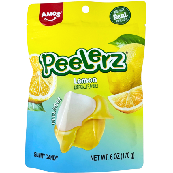 Amos Peelerz Gummy Lemon Peg Bag 12x6oz