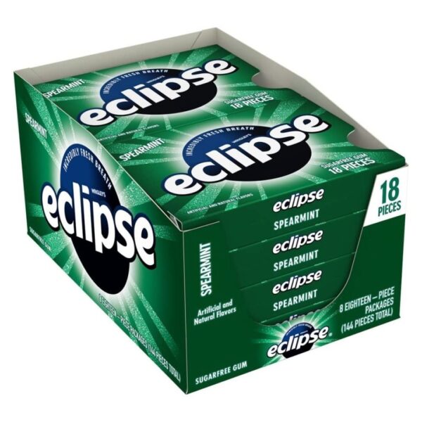 Eclipse Spearmint Sugar Free 18 Piece Gum - 8 Pack Box