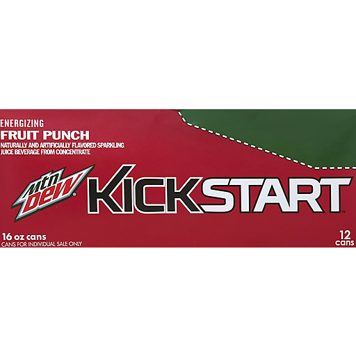 Mountain Dew Kickstart Sparkling Juice Beverage, Energizing, Fruit Punch Mountain Dew Kickstart Sparkling Juice Beverage, Energizing, Fruit Punch - Image 1
