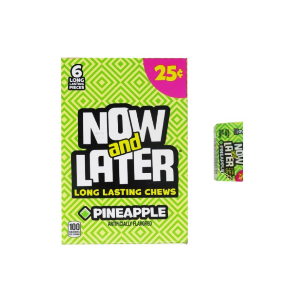 Now & Later Pineapple Candy 24-0.93 Oz. Wrappers