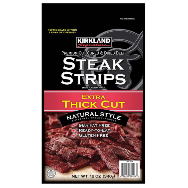 Kirkland Signature Premium Beef Steak Strips Jerky 12 Oz